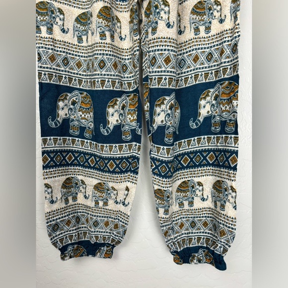 The Elephant Pants Harem Hippie Pockets High Waist Boho M Green 0657 - Picture 4 of 9